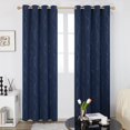 thumbnail image 1 of Deconovo Printed Blackout Curtains Set of 2 Golden Wave Line with Dots Light Blocking Curtains for Living Room 52 x 84 inch Navy Blue 2 Drapes, 1 of 7