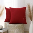 thumbnail image 1 of Deconovo Red Pillow Covers 16x16 Linen Burlap Throw Cushion Cover Indoor Pillow Cover for Bedroom Set of 2, 1 of 5