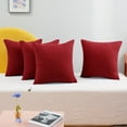 thumbnail image 1 of Deconovo Red Throw Pillow Covers 16x16 inch Decorative Farmhouse Pillows Cushion Case with invisible Zipper for Couch, Set of 4, 1 of 8