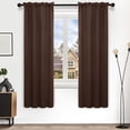 thumbnail image 1 of Deconovo Thermal Insulated Blackout Curtains 72 inches Length, 2 Panels, Rod Pocket Window Treatments, 38" x 72", Chocolate, 1 of 8