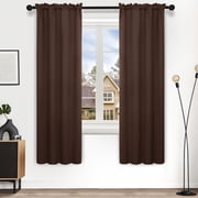 Deconovo Thermal Insulated Blackout Curtains 72 inches Length, 2 Panels, Rod Pocket Window Treatments, 38" x 72", Chocolate
