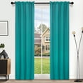 thumbnail image 1 of Deconovo Rod Pocket Blackout Curtains for Bedroom, 2 Panels, Thermal Insulated, 38" x 84", Turquoise, 1 of 8