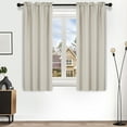 thumbnail image 1 of Deconovo Solid Rod Pocket Room Darkening Curtains for Bedroom, Set of 2 Thermal Insulated Curtain Panels, 38"x54", Light Beige, 1 of 8