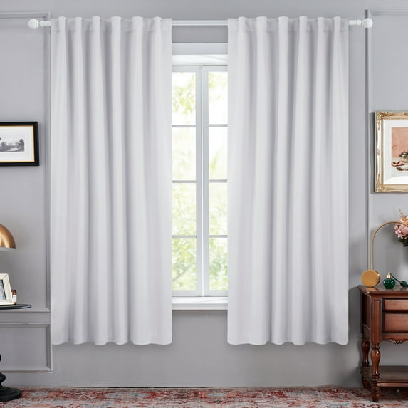 Deconovo Room Darkening Curtains Back Tab and Rod Pocket Curtains Thermal Insulated Blackout Curtains for Living Room 52x72 inch Light Silver Gray Set of 2