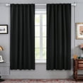 thumbnail image 1 of Deconovo Room Darkening Curtains Back Tab and Rod Pocket Curtains Thermal Insulated Blackout Curtains for Bedroom 52x72 inch Black Set of 2, 1 of 8
