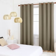 Deconovo Room Darkening Curtains Grommet Curtain Panels Thermal Insulated Blackout Curtains for Bedroom 55Wx84L inch Khaki 2 Panels