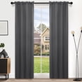 thumbnail image 1 of Deconovo Solid Rod Pocket Blackout Curtains 84 inches Long, Set of 2 Panels, Thermal Insulated Drapes for Bedroom, 38" x 84", Dark Gray, 1 of 8
