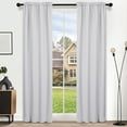 thumbnail image 1 of Deconovo White Room Darkening Curtains for Living Room, 2 Panels, Thermal Insulated Rod Pocket Window Treatments, 38" x 84", 1 of 8