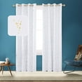 thumbnail image 1 of Deconovo Room Darkening Curtains Thermal Blackout Curtains Foil Print Grommet Drapes for Bedroom, 52x54 inch, White, 2 Panels, 1 of 6