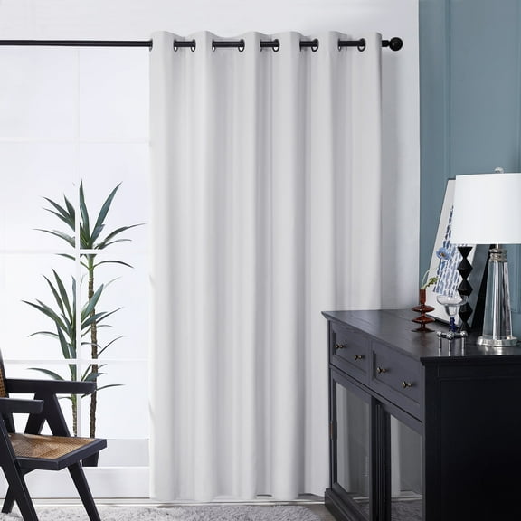 Deconovo Room Darkening Curtains Thermal Insulated Wide Width Curtains Grommet Room Darkening Curtains for Bedroom 80 x 84 inch Off White 1 Panel