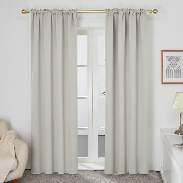 Deconovo Room Darkening Rod Pocket Solid Energy Efficient Curtains for