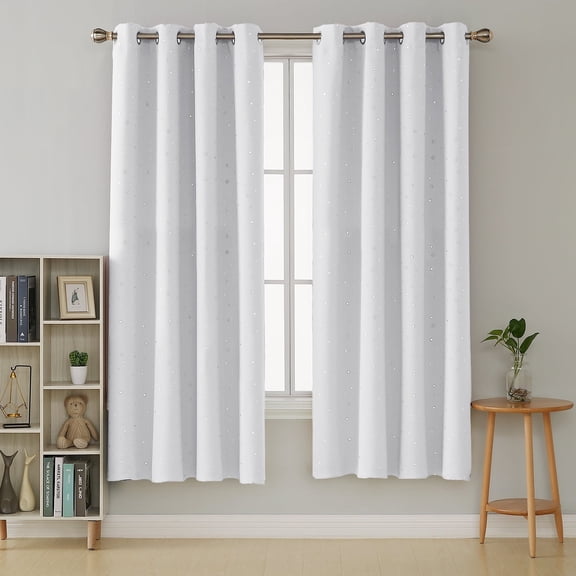 Deconovo Room Darkening Thermal Insulated Curtains for Bedroom 52 x 72 inch 2 Panels White