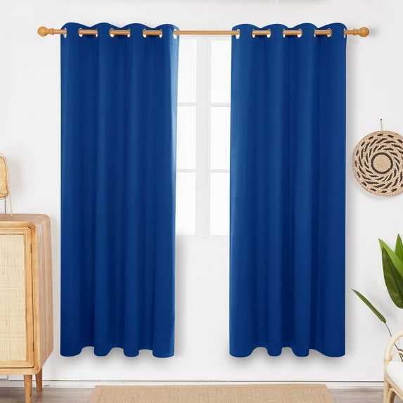 Deconovo Royal Blue Blackout Curtains, 52” x 72” (2 Panels)