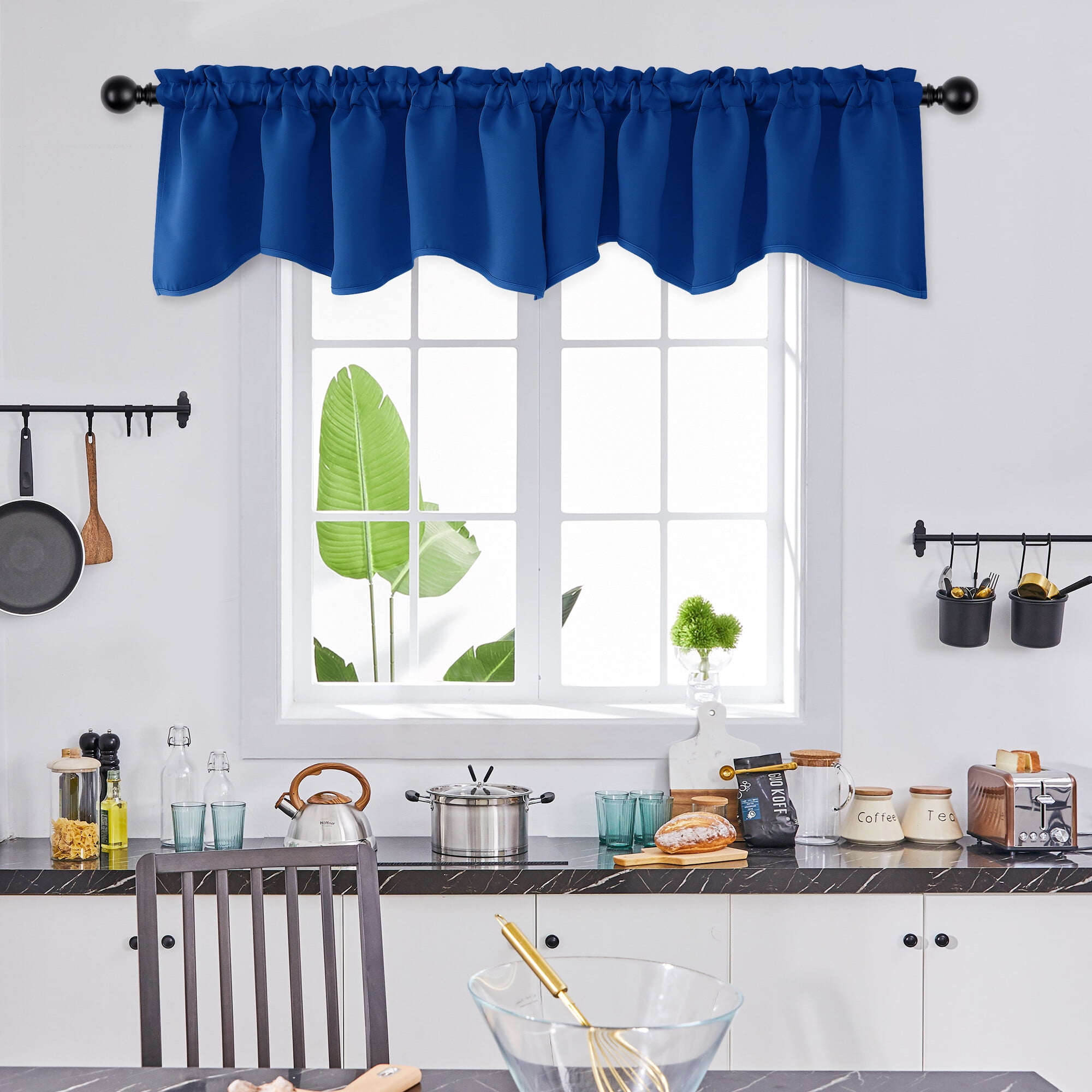 Scalloped Valance. Waverly Valance. Dark Denim Blue Stone Gray buy lined window valance. Window Treatments. decorative valance. Kitchen Valance