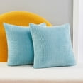 thumbnail image 1 of Deconovo Set of 2 Corduroy Striped Cushion Covers, 24x24 inch Throw Pillow Covers for Living Room, 24x24 in, Baby Blue, 2 Pack, 1 of 7
