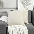 thumbnail image 1 of Deconovo Set of 2 Throw Pillow Covers Solid Soft Pillow Case Sham Couch Cushion Covers for Sofa 16 x 16 inch Light Flax, 1 of 5