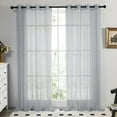 thumbnail image 1 of Deconovo Sheer Curtains Grommet Voile Drapes for Bedroom 84 Inch Long Grey 52x84 Inch 2 Panels, 1 of 7