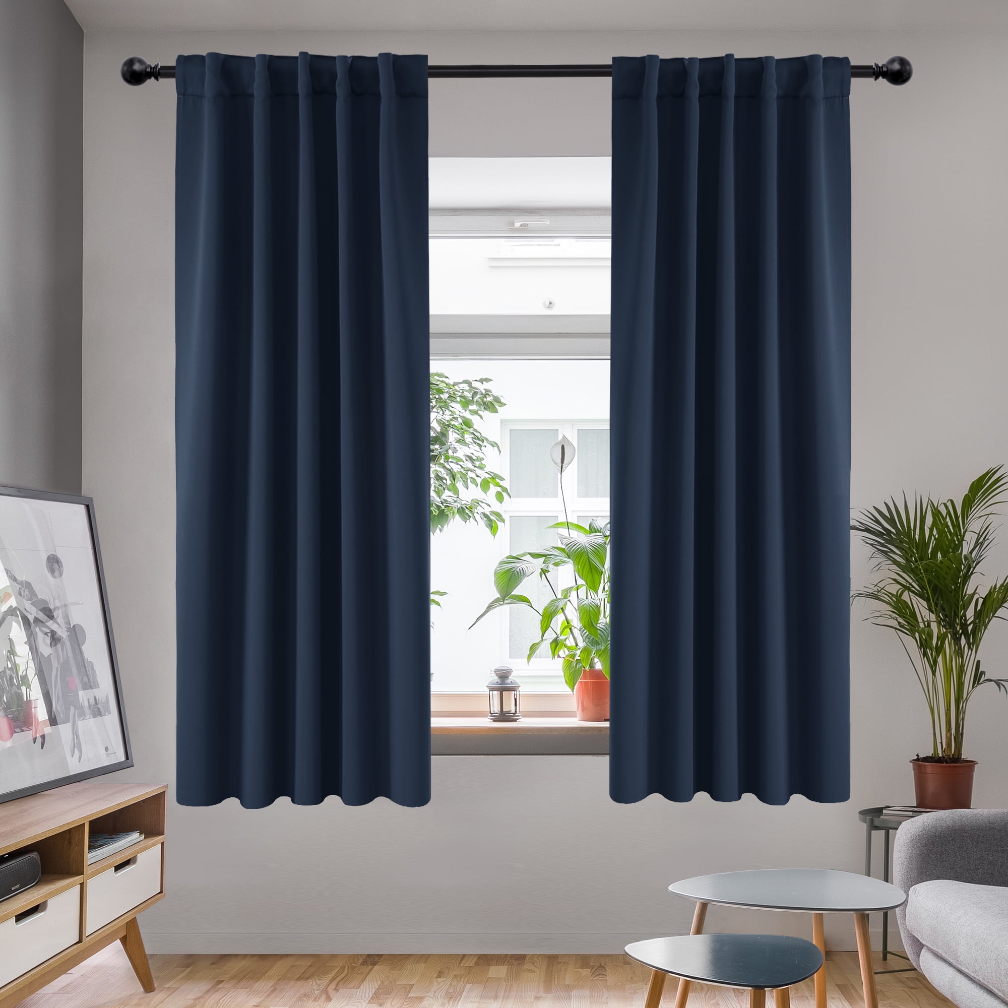 Deconovo Short Blackout Curtains for Small Windows Rod Pocket and