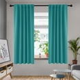 thumbnail image 1 of Deconovo Short Blackout Curtains for Small Windows Rod Pocket and Back Tab Curtains (42"x45", Turquoise, 2 Panels), 1 of 8