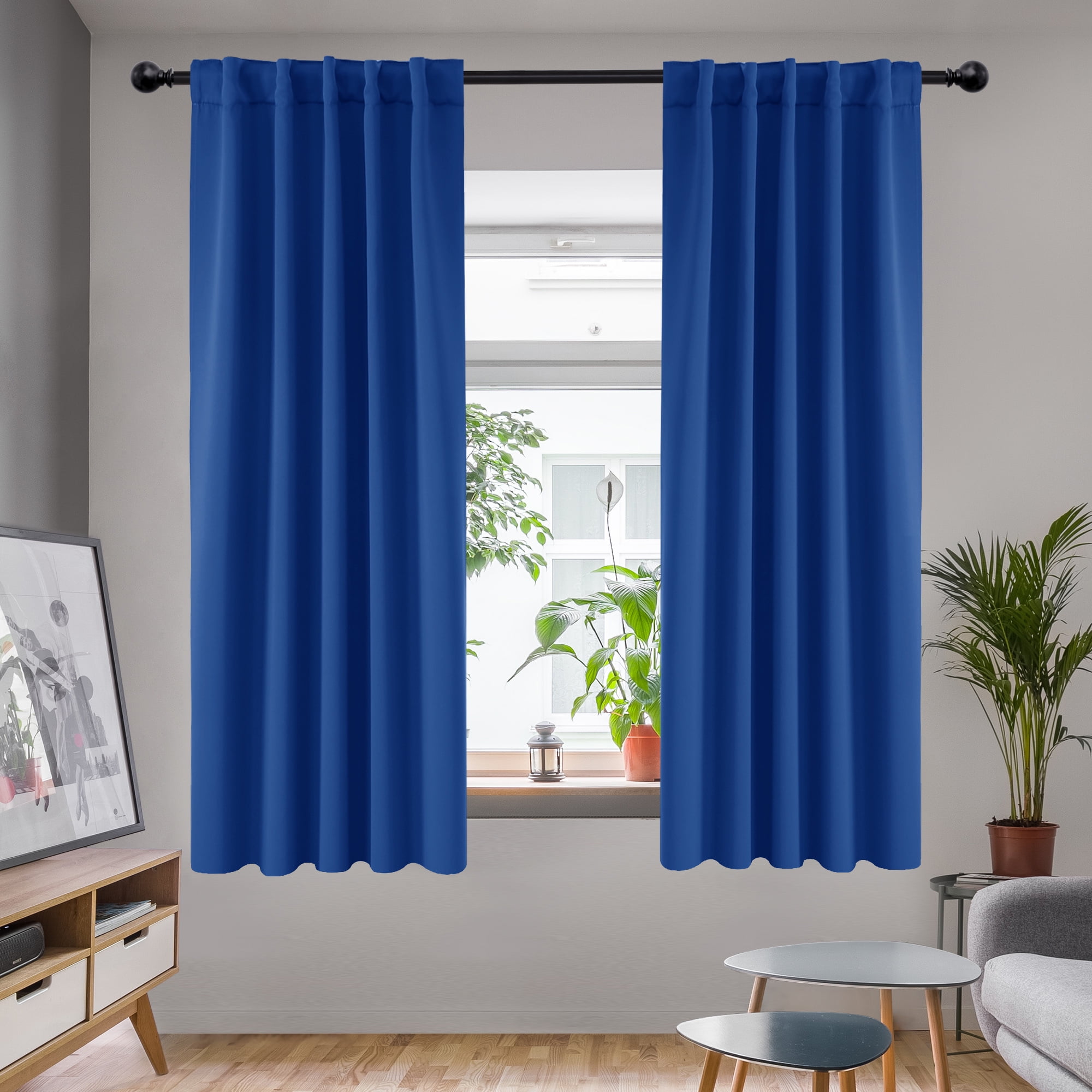 Deconovo Short Blackout Curtains for Small Windows Rod Pocket and Back
