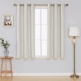 thumbnail image 1 of Deconovo Short Kitchen Curtains Grommet Room Darkening Curtain for Bedroom, Wave Lines with Dots Pattern (Set of 2 Panels, 42" x 45", Beige), 1 of 9