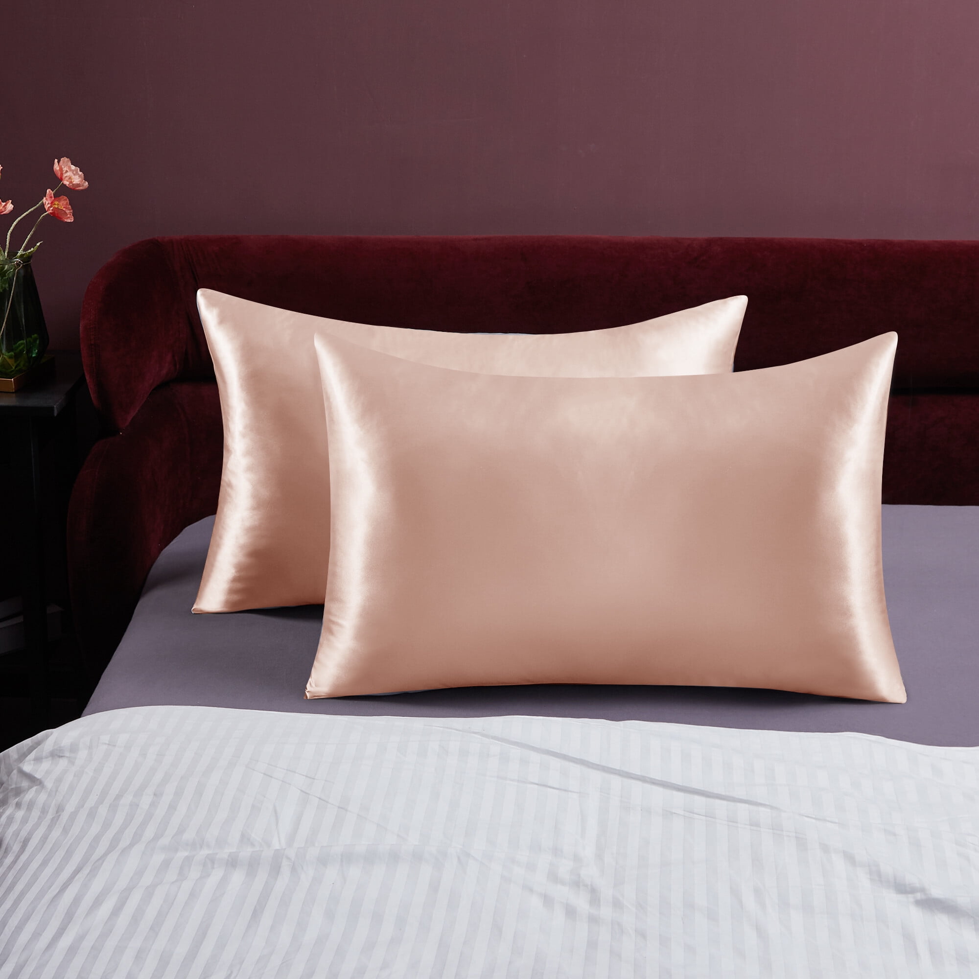 Deconovo Silk Pillowcase for Hair and Skin Satin Slip Pillow Covers