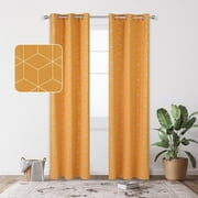 Deconovo Silver Diamond Foil Print Room Darkening Thermal Insulated Blackout Curtains for Kids Room Orange Flame 42W x 54L inch 2 Panels