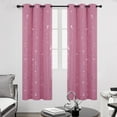 thumbnail image 1 of Deconovo Silver Dots Printed Pattern Blackout Curtains-Grommet Room Darkening Curtains for Kids Room(42W x 63L inch, Baby Pink, 2 Panels), 1 of 7