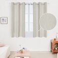 thumbnail image 1 of Deconovo Silver Printed Blackout Curtains - 2 Panels, Wave Dots Pattern, Grommet Top, 42"x54", Thermal Insulated Drapes for Bedroom & Living Room, Cream, 1 of 10