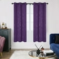 thumbnail image 1 of Deconovo Silver Printed Blackout Curtains - 2 Panels, Wave Dots Pattern, Grommet Top, 42"x63", Thermal Insulated Drapes for Bedroom & Living Room, Purple Grape, 1 of 8