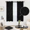 thumbnail image 1 of Deconovo Silver Printed Blackout Curtains - 2 Panels, Wave Dots Pattern, Grommet Top, 42"x72", Thermal Insulated Drapes for Bedroom & Living Room, Black, 1 of 10
