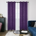 thumbnail image 1 of Deconovo Silver Printed Blackout Curtains - 2 Panels, Wave Dots Pattern, Grommet Top, 42"x84", Thermal Insulated Drapes for Bedroom & Living Room, Purple Grape, 1 of 8