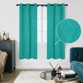 thumbnail image 1 of Deconovo Silver Printed Blackout Curtains - 2 Panels, Wave Dots Pattern, Grommet Top, 42"x84", Thermal Insulated Drapes for Bedroom & Living Room, Turquoise, 1 of 10