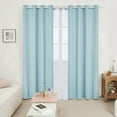 thumbnail image 1 of Deconovo Silver Printed Blackout Curtains - 2 Panels, Wave Dots Pattern, Grommet Top, 52"x108", Thermal Insulated Drapes for Bedroom & Living Room, Sky Blue, 1 of 8