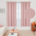 thumbnail image 1 of Deconovo Silver Printed Blackout Curtains - 2 Panels, Wave Dots Pattern, Grommet Top, 52"x63", Thermal Insulated Drapes for Bedroom & Living Room, Coral Pink, 1 of 10