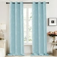 thumbnail image 1 of Deconovo Silver Wave Foil Print Blackout Curtains Grommet Light Blocking Room Darkening Curtain Noise Reducing WindoWDraperies 42Wx 84L inch Set of 2 Panels Sky Blue, 1 of 7