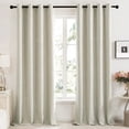 thumbnail image 1 of Deconovo Silver Wave Foil Print Blackout Curtains for Living Room，Set of 2, 52x84 inch, Light Beige, 1 of 7