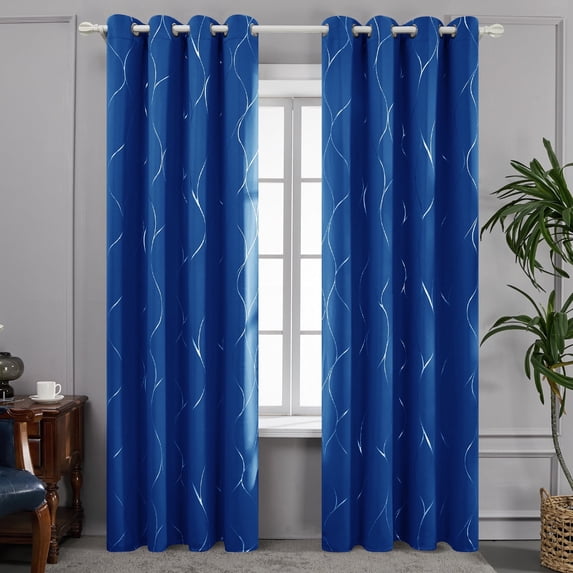 Deconovo Room Darkening Curtains, Energy Saving, Royal Blue, 52W x 54L Inch, Noise Reducing, Blackout Drapes for Bedroom, Set of 2