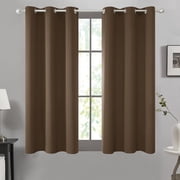 ZOPZO Noise Reducing Blackout Curtain, Room Darkening , Brown, 42W x 63L Inch, Energy Saving, Single Panel Window Curtain