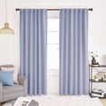 thumbnail image 1 of Deconovo Solid Back Tab and Rod Pocket Curtains Thermal Insulated Blackout Window Curtains for Living Room 52x84 inch Light Purple 2 Panels, 1 of 11