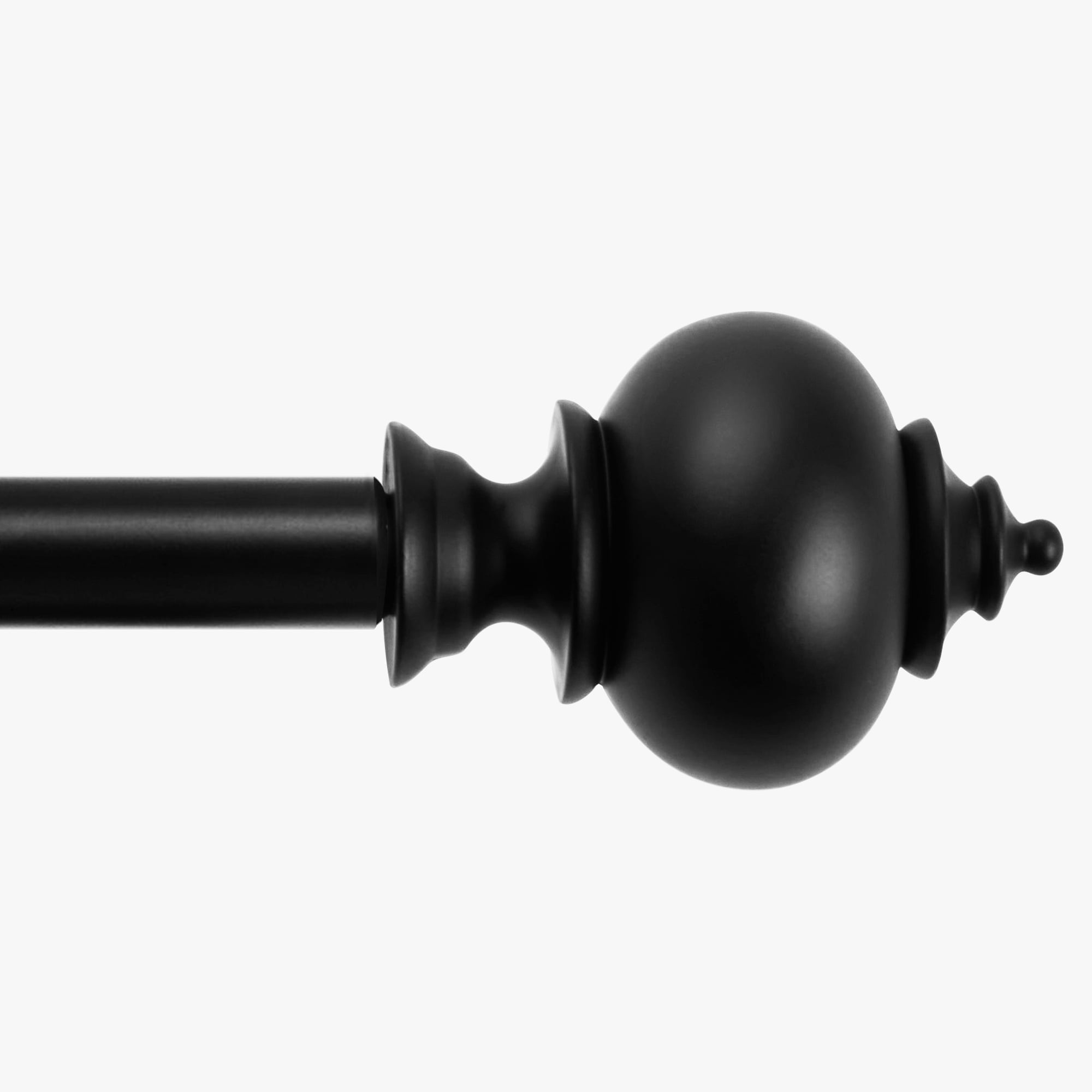 Deconovo Heavy Duty Decorative Curtain Rod, Black, 30-48 Inch, Adjustable Stainless Steel Window Treatment Rod for Living Room & Bedroom