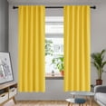 thumbnail image 1 of Deconovo Solid Blackout Curtains 2 Panels - Back Tab and Rod Pocket Light Blocking Window Drapes for Kids Room (Mellow Yellow, 42"x72"), 1 of 7