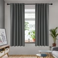 thumbnail image 1 of Deconovo Solid Blackout Curtains for Bedroom Back Tab Thermal Curtain Panels Set of 2, 42"x 63", Gray, 1 of 8