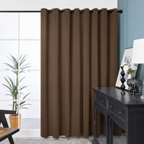 Deconovo Wide Blackout Curtains for Sliding Glass Door 100"W x 84"L, Solid Thermal Insulated Room Divider Curtains, Grommet Top, Brown, 1 Panel