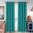 thumbnail image 1 of Deconovo Solid Blackout Window Curtains - Decorative Thermal Insulated Curtains and Drapes for Patio Door (52x108 inch, Turquoise, Set of 2 Panels), 1 of 7
