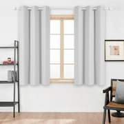 Deconovo Solid White Window Curtains for Bedroom, Light-Blocking Linen Look Drapes, 42 x 54 inch, 2 Panels