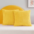 thumbnail image 1 of Deconovo Square Throw Pillow Covers Lemon Yellow Cushion Covers for Couch Decorative Solid Soft Pillowcases 22 x 22 inch Lemon Yellow Pack of 2, 1 of 6