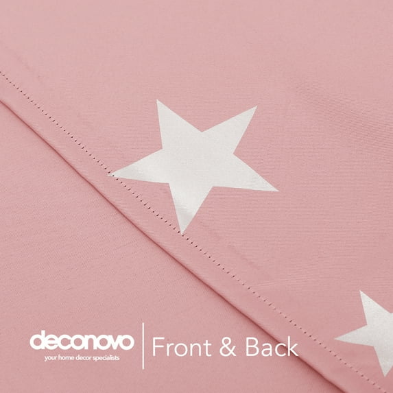 Deconovo Starry Shapes Coral Pink Blackout Curtains, 42” x 45” (2 Panels)