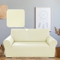 thumbnail image 1 of Deconovo 1 Piece Stretch Loveseat Sofa Cover with Embossed Wave Pattern, Beige, 1 of 7