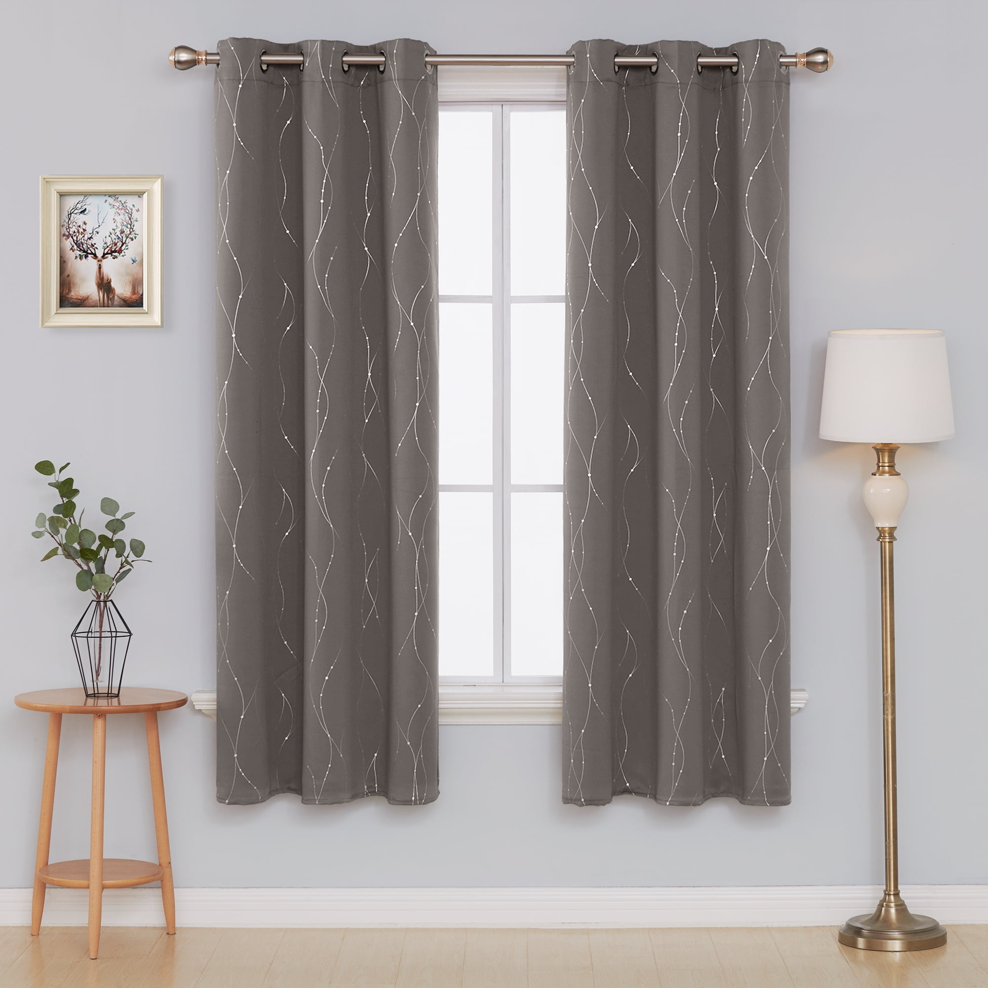 Deconovo Taupe Blackout Curtains for Girls Bedroom Thermal Insulated